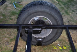 Picture of axle mounted to frame